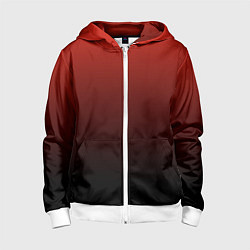 Толстовка на молнии детская Red gradient, цвет: 3D-белый