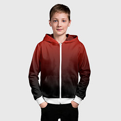Толстовка на молнии детская Red gradient, цвет: 3D-белый — фото 2