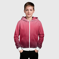Толстовка на молнии детская Градиент гранатовый, цвет: 3D-белый — фото 2