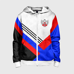 Толстовка на молнии детская Федерация бокса - Россия, цвет: 3D-белый