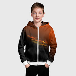 Толстовка на молнии детская Орел в облаках - градиент, цвет: 3D-белый — фото 2