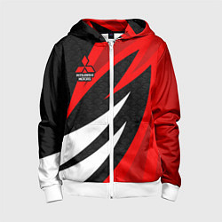 Детская толстовка на молнии Митсубиси - красный спорт