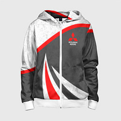 Толстовка на молнии детская Mitsubishi - красный и серый, цвет: 3D-белый