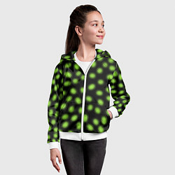 Толстовка на молнии детская Неоновые бактерии, цвет: 3D-белый — фото 2