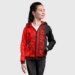 Толстовка на молнии детская Гонщик, цвет: 3D-черный — фото 2