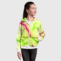 Толстовка на молнии детская Multicolored lightning, цвет: 3D-белый — фото 2