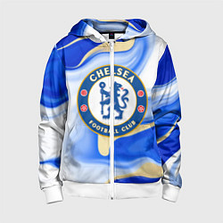 Толстовка на молнии детская Фк Челси, цвет: 3D-белый