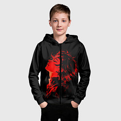 Толстовка на молнии детская Клинок, рассекающий демонов Танддиро, цвет: 3D-черный — фото 2
