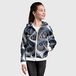 Толстовка на молнии детская Абстракция страшные корни, цвет: 3D-белый — фото 2