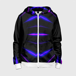Толстовка на молнии детская Color black neon, цвет: 3D-белый