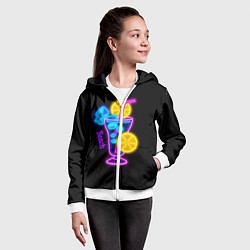 Толстовка на молнии детская Night beach, цвет: 3D-белый — фото 2