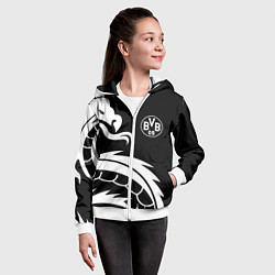 Толстовка на молнии детская Borussia дракон белый, цвет: 3D-белый — фото 2