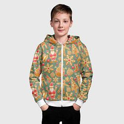 Толстовка на молнии детская Имбирные пряники, цвет: 3D-белый — фото 2