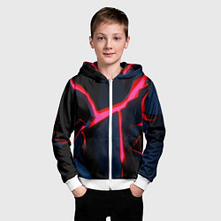 Толстовка на молнии детская Neon glow, цвет: 3D-белый — фото 2