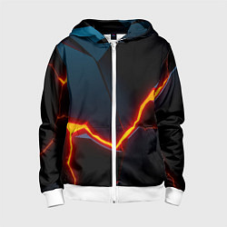 Толстовка на молнии детская Breaking block, цвет: 3D-белый