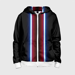 Толстовка на молнии детская Color white blue red neon, цвет: 3D-белый