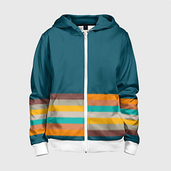 Толстовка на молнии детская Индиго и шумовой градиент заката с текстурой, цвет: 3D-белый