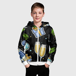 Толстовка на молнии детская Новогодний вайб, цвет: 3D-белый — фото 2