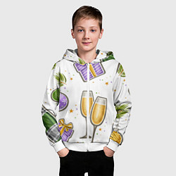 Толстовка на молнии детская Новогодний вайб, цвет: 3D-белый — фото 2