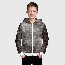 Толстовка на молнии детская Абстракция - gray stone, цвет: 3D-белый — фото 2