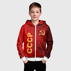 Толстовка на молнии детская Советский союз символика, цвет: 3D-белый — фото 2