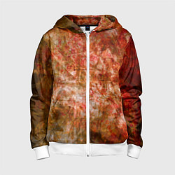 Толстовка на молнии детская Абстракция - bright red, цвет: 3D-белый