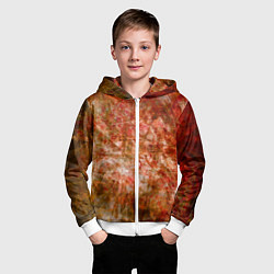 Толстовка на молнии детская Абстракция - bright red, цвет: 3D-белый — фото 2
