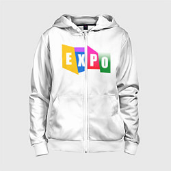 Толстовка на молнии детская Expo Выстовка, цвет: 3D-белый