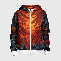 Детская толстовка на молнии Новогодние ветки елок