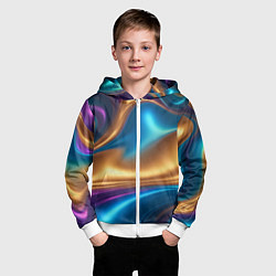 Толстовка на молнии детская Сплавы разноцветные, цвет: 3D-белый — фото 2