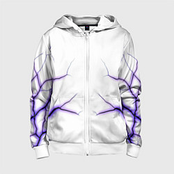Толстовка на молнии детская Color white purple, цвет: 3D-белый