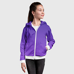 Толстовка на молнии детская The color is purple, цвет: 3D-белый — фото 2