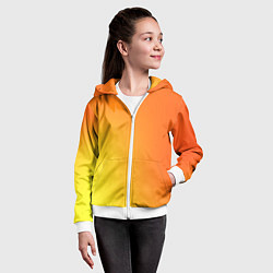 Толстовка на молнии детская Color orange red, цвет: 3D-белый — фото 2