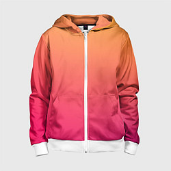 Толстовка на молнии детская Color orange pink, цвет: 3D-белый