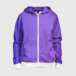 Толстовка на молнии детская Color purple gradient, цвет: 3D-белый
