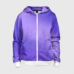 Толстовка на молнии детская Color purple gradient, цвет: 3D-белый