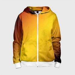 Толстовка на молнии детская Color yellow red gradient, цвет: 3D-белый