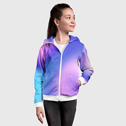 Толстовка на молнии детская Color multicolored gradient, цвет: 3D-белый — фото 2