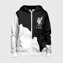 Толстовка на молнии детская Ливерпуль краски разводы, цвет: 3D-белый