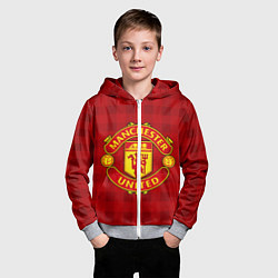 Толстовка на молнии детская Manchester United, цвет: 3D-меланж — фото 2