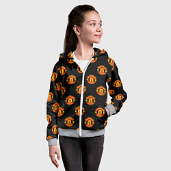 Толстовка на молнии детская Manchester United Pattern, цвет: 3D-меланж — фото 2