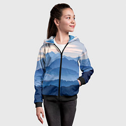 Толстовка на молнии детская Горы, цвет: 3D-черный — фото 2
