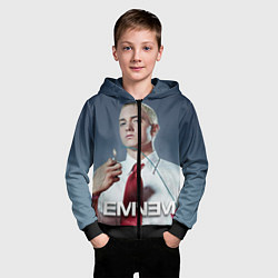 Толстовка на молнии детская Eminem Fire, цвет: 3D-черный — фото 2