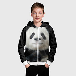Толстовка на молнии детская Взгляд пандочки, цвет: 3D-белый — фото 2