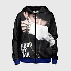 Толстовка на молнии детская BTS: Hood by air, цвет: 3D-синий