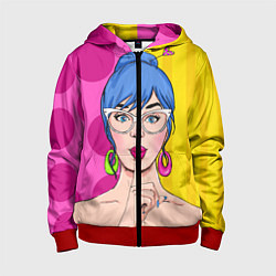 Толстовка на молнии детская POP ART, цвет: 3D-красный
