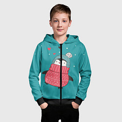 Толстовка на молнии детская Пингвинчик, цвет: 3D-черный — фото 2