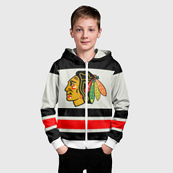 Толстовка на молнии детская Chicago Blackhawks, цвет: 3D-белый — фото 2