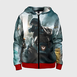 Толстовка на молнии детская Division 1, цвет: 3D-красный