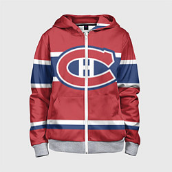 Толстовка на молнии детская Montreal Canadiens, цвет: 3D-меланж